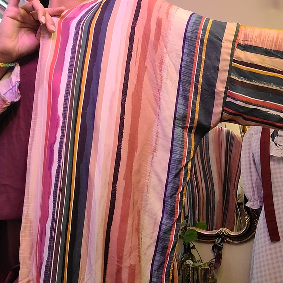 Striped Handmade Wiksten Long Haori Kimono Duster Jacket - Picture 5 of 9